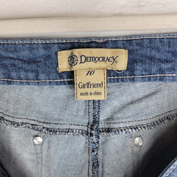 Democracy Women's Size 10 Jeans Girlfriend Distressed Embroidered - Picture 8 of 8
